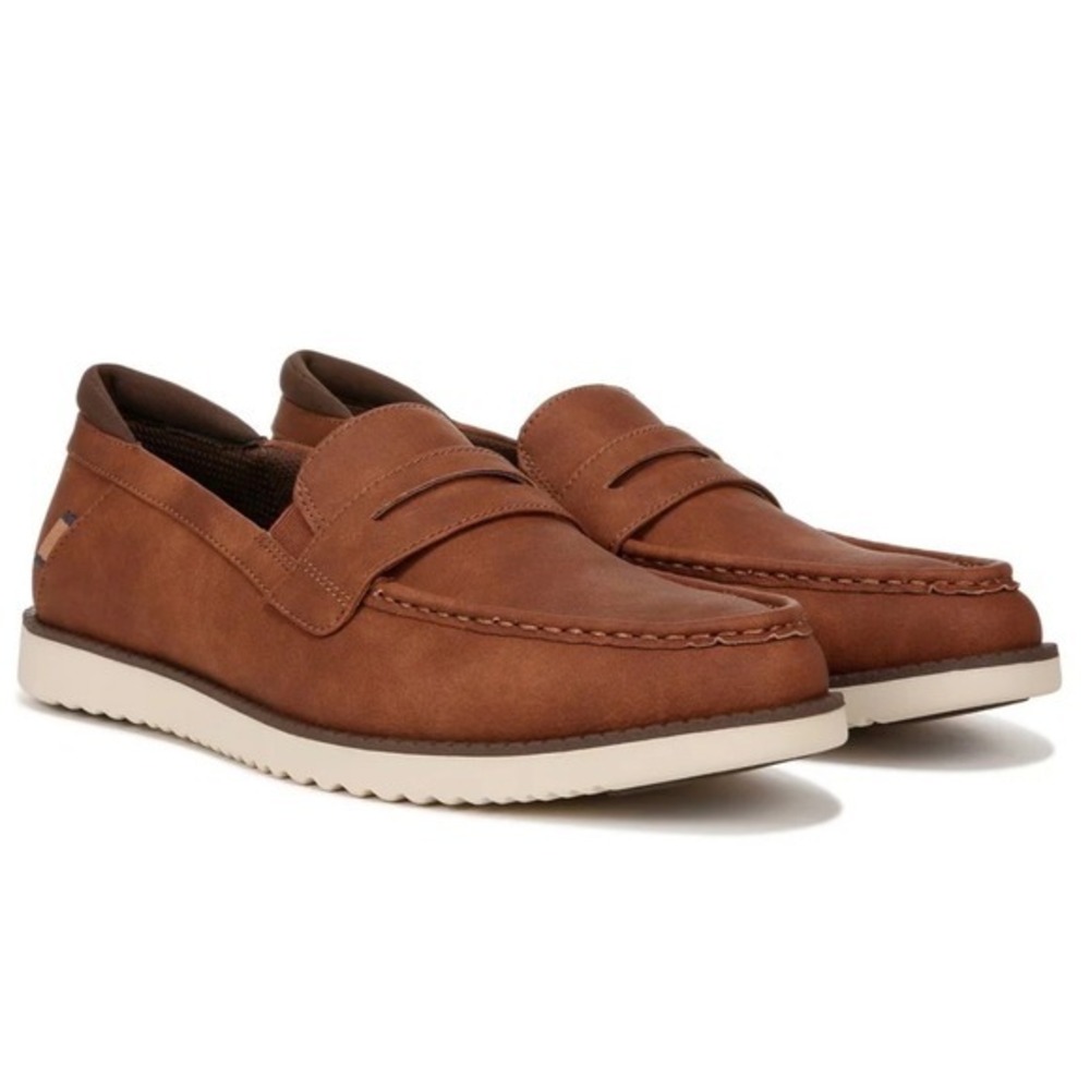 Dr Scholls Mens‎ Sync Loafer Dark Tan Slip On Shoes 10W New With Tags